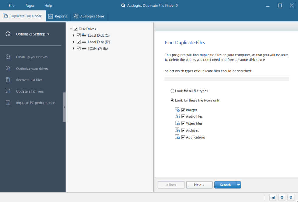 Auslogics Duplicate File Finder