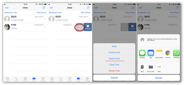 Backup By Exporting WhatsApp Conversations