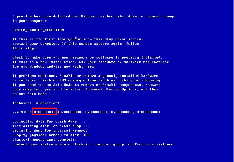 How To Fix BSOD Exception Stop Code 0x0000003b On Windows 10