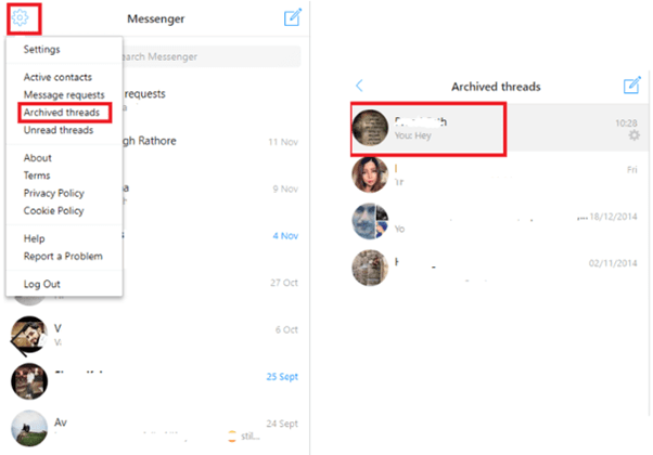 Facebook Archived Chats