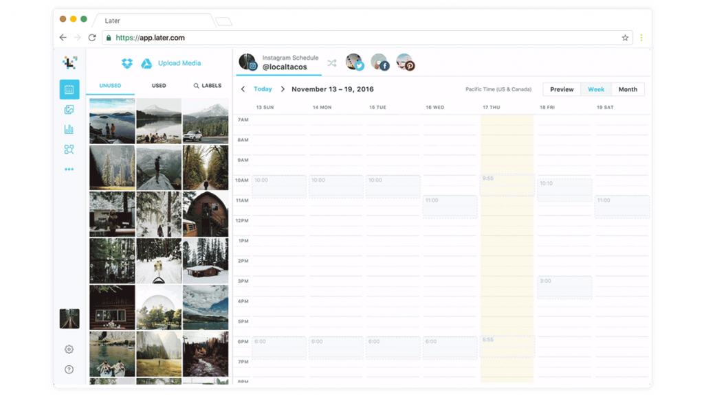 Later’s Visual Instagram Planner
