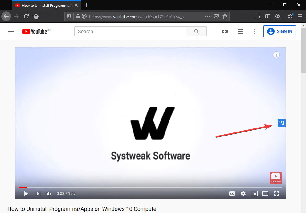 Picture in picture firefox 7