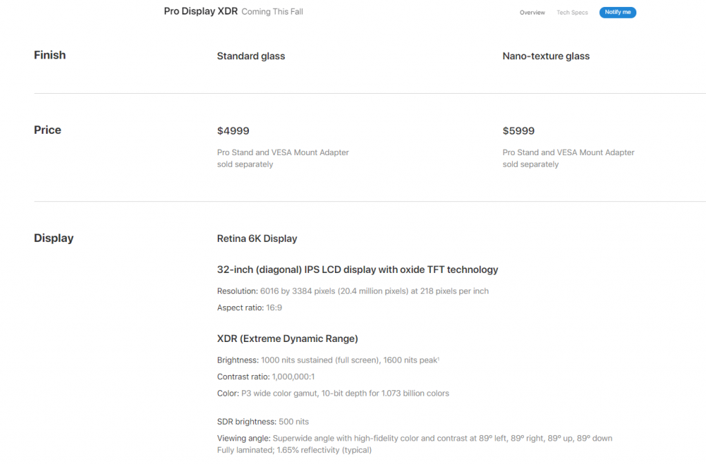 Pro Display XDR Price & Features