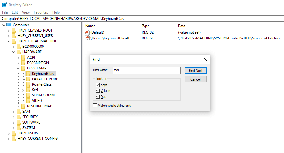Redl Ransomware registry