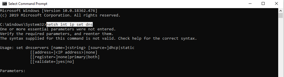 command prompt window
