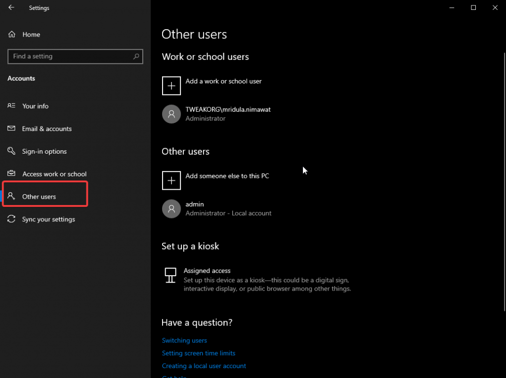 create a new adminstrator account