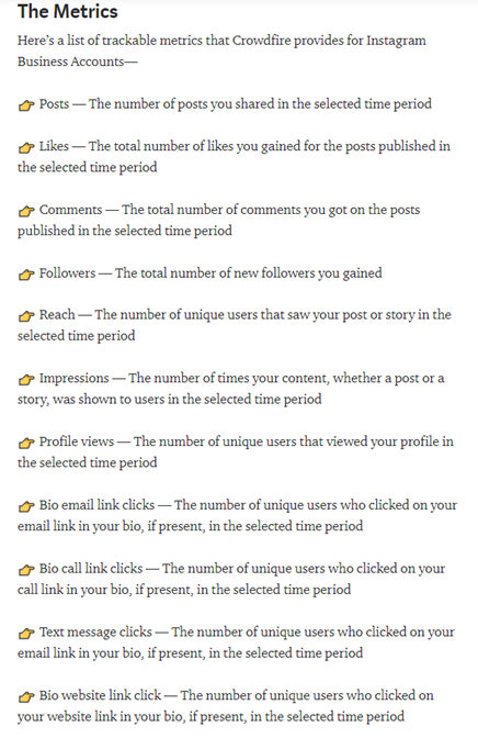 crowdfire instagram metrics