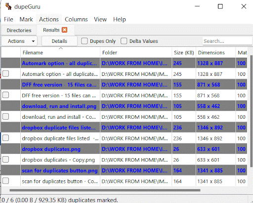 dupeGuru duplicate photo finder