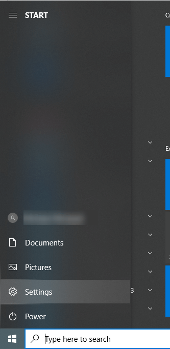 open start menu