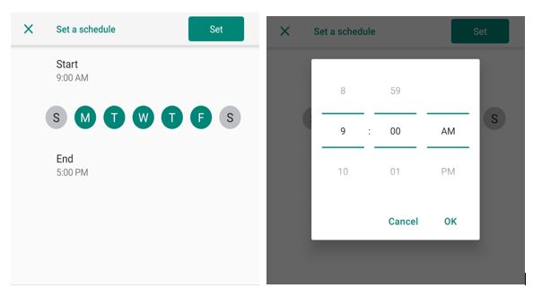 schedule on focus mode