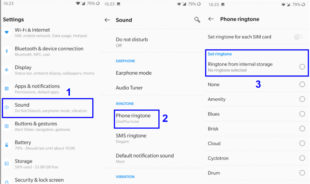 steps for ringtone