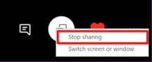 stop sharing screen on skype_windows