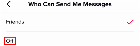 turn off DMs on TikTok