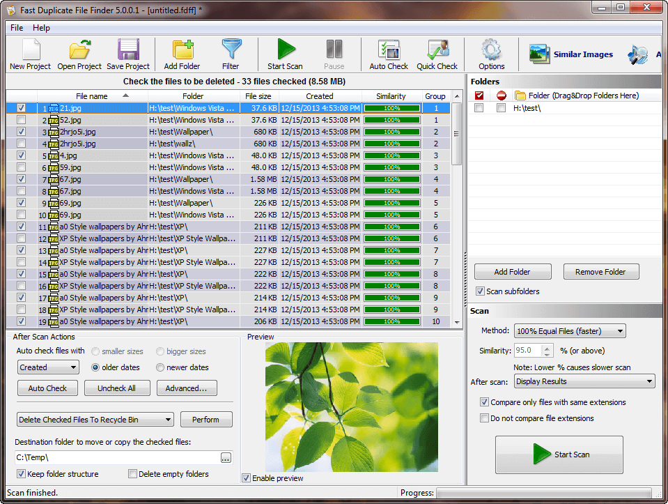 duplicate file finder remover free