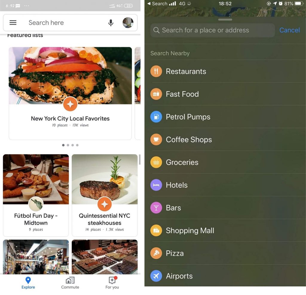 Google Maps vs Apple maps_nearby_