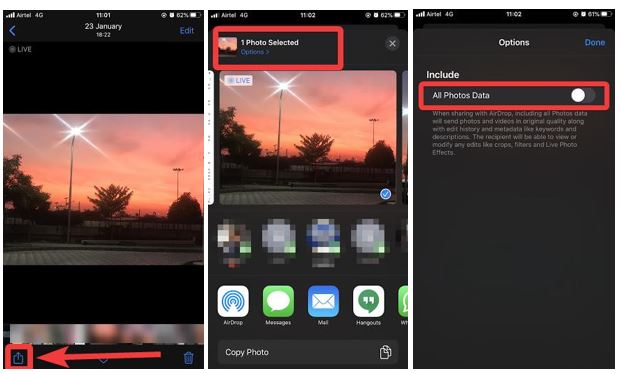 Remove location from Images