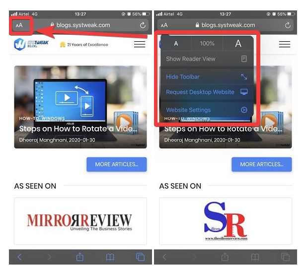 Safari Website Settings