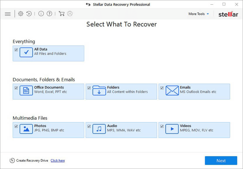 Stellar data recovery tools