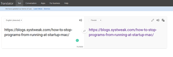 Use Bing Translator