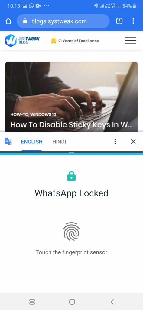 Whatsapp Locked