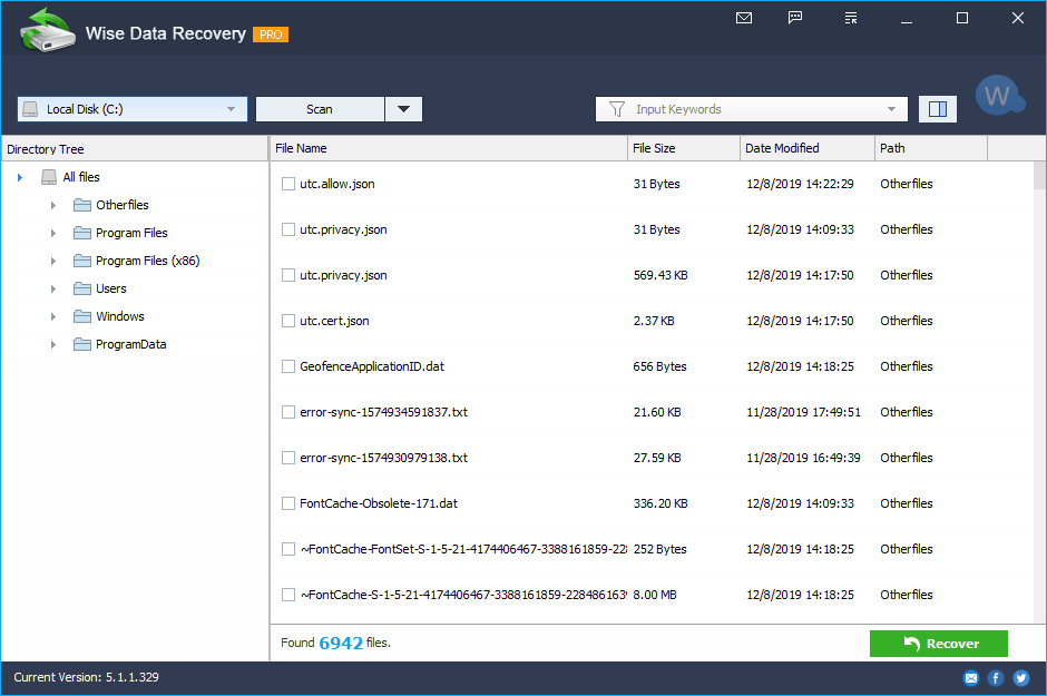 Wise Data Recovery tool