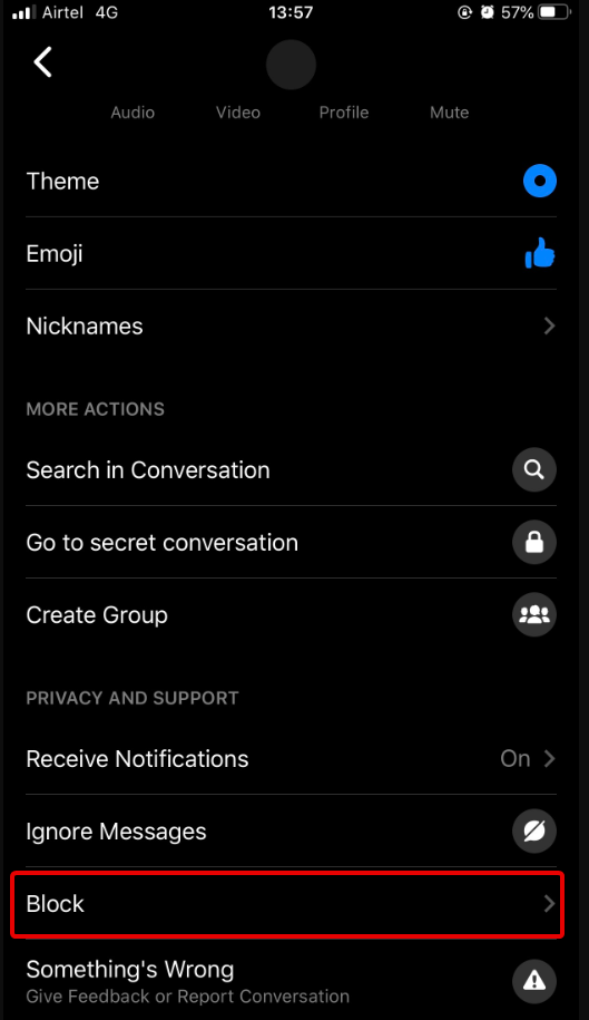 dark mode block setting
