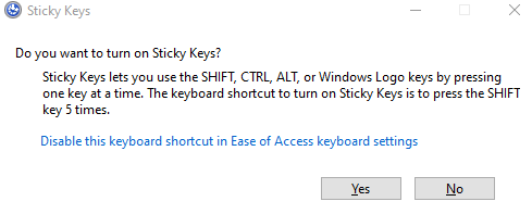 disable sticky keys in windows