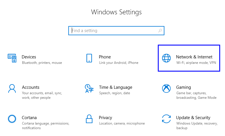 no internet secured windows setting