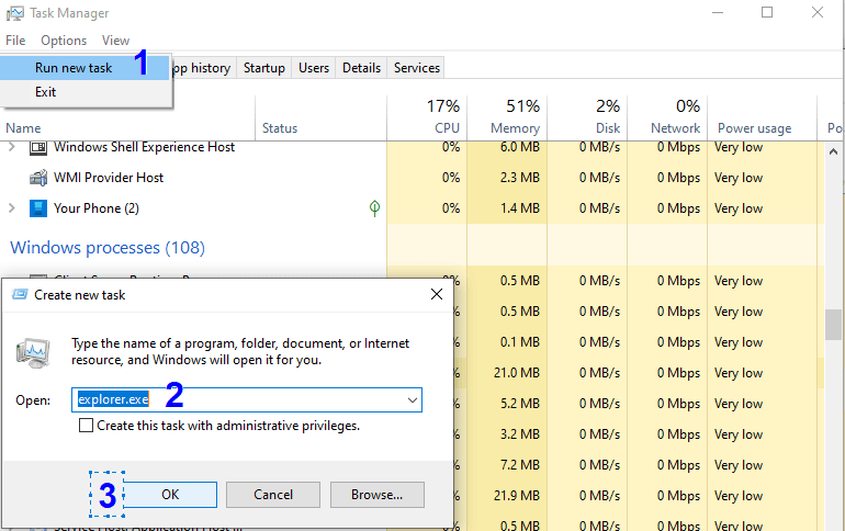 the file is open in another program error run new task