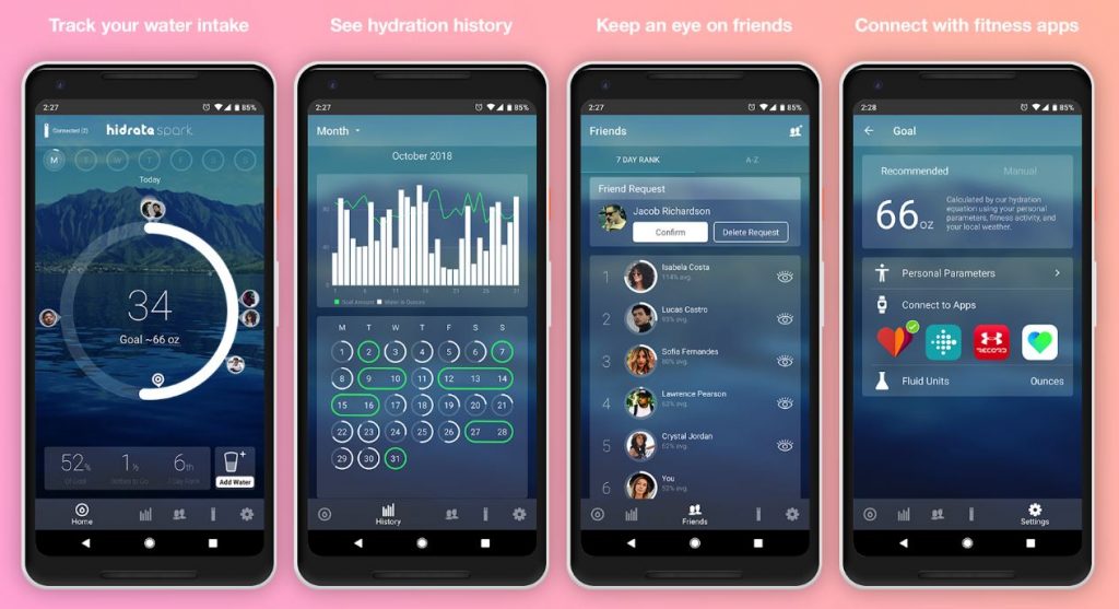 water bottle - fitness gadget app for android
