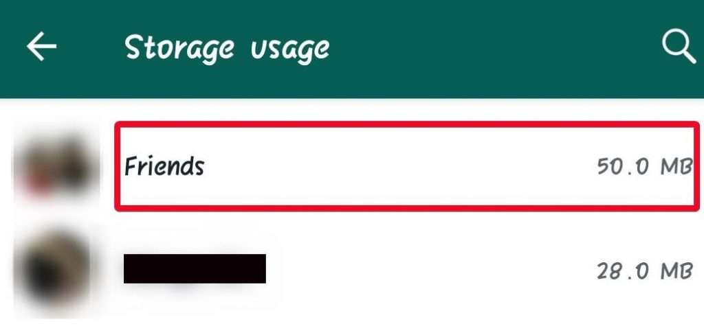 whatsapp friend storage