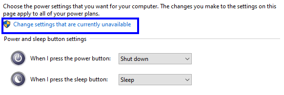 Change settings that are currently unavailable