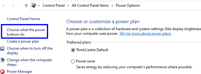 Choose what the Power Buttons do