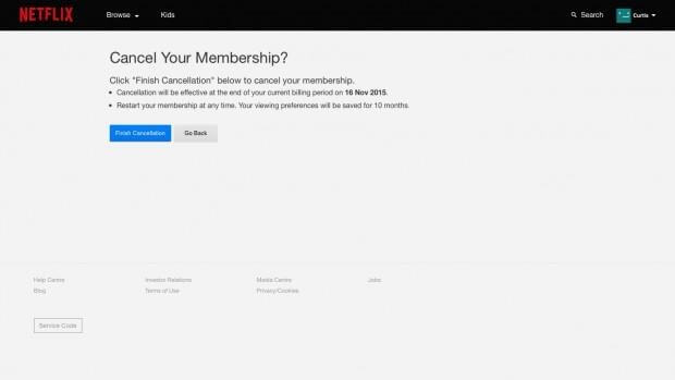 How to cancel Netflix step5