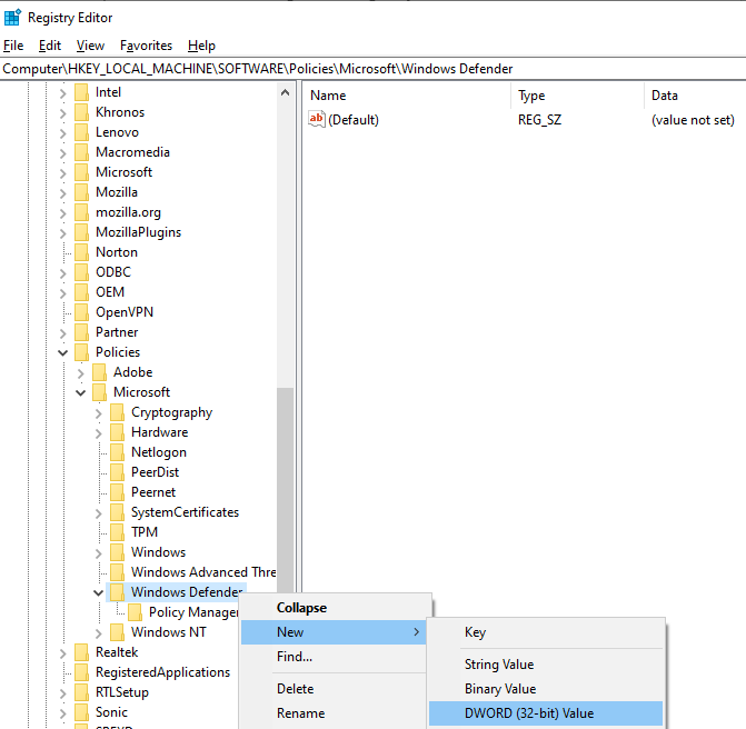 Registry Editor