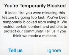 Temporary Action Blocked