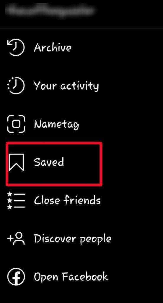click on saved option