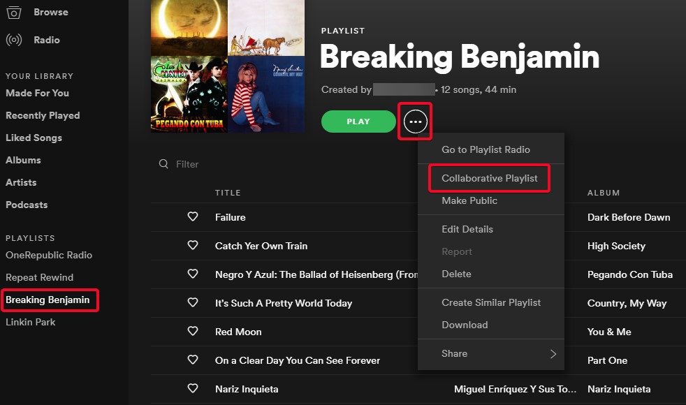 how to make a collaborative playlist on spotify