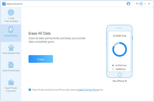 navigate to Erase All Data tab