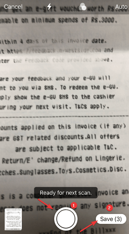 save scanned pages