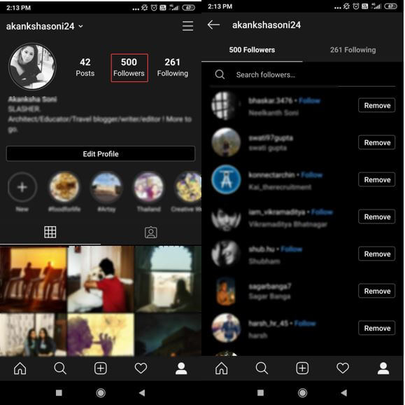 stop people from following on instagram