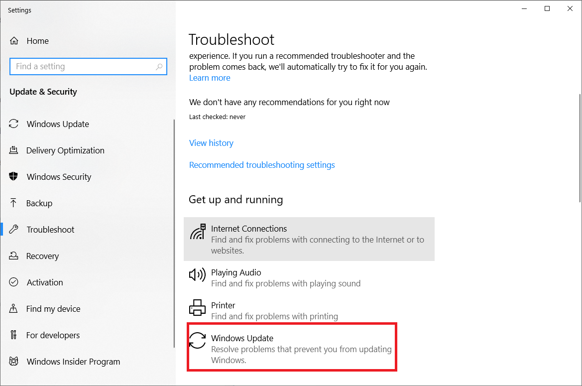 windows troubleshoot