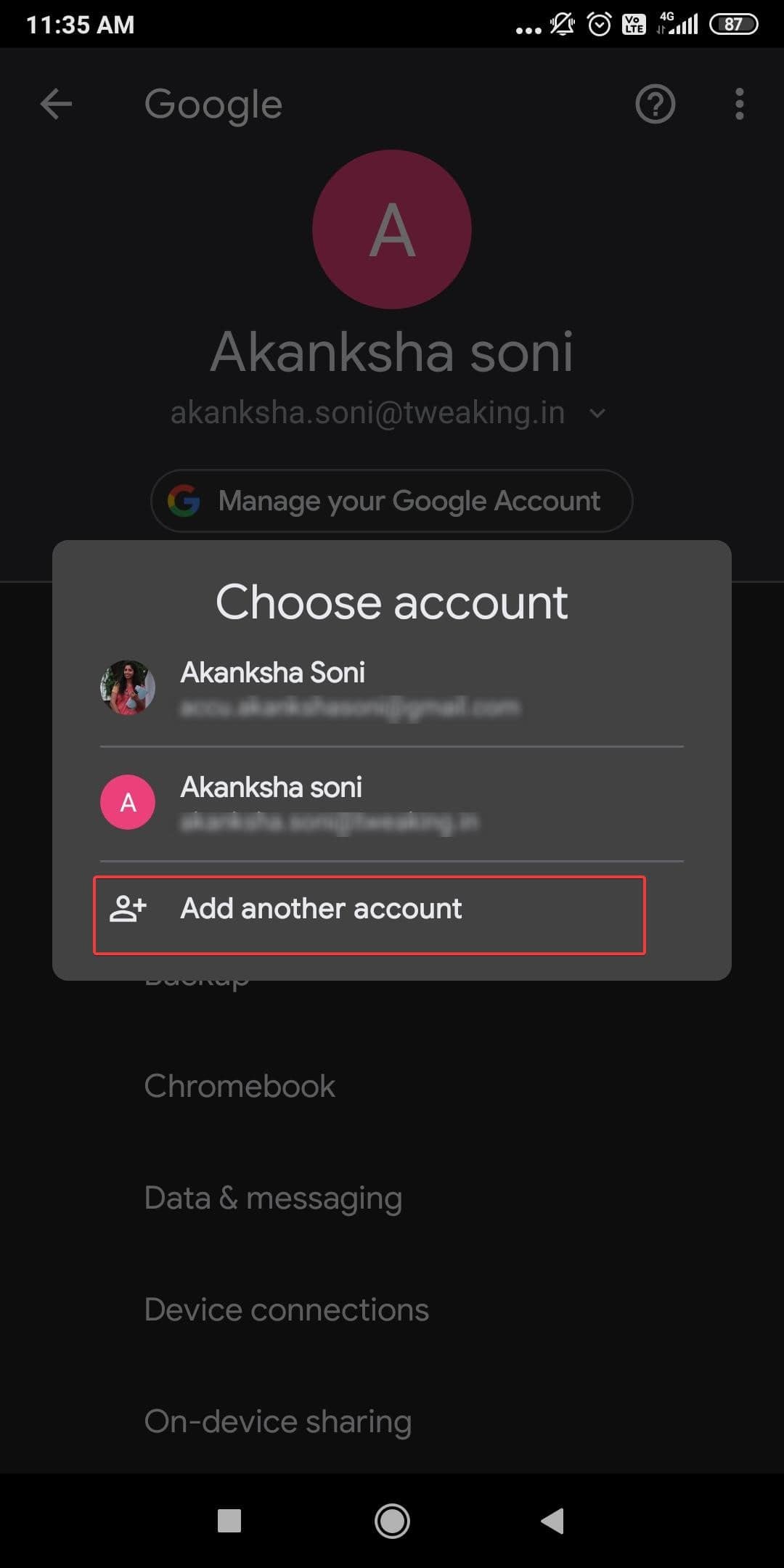 Add another account