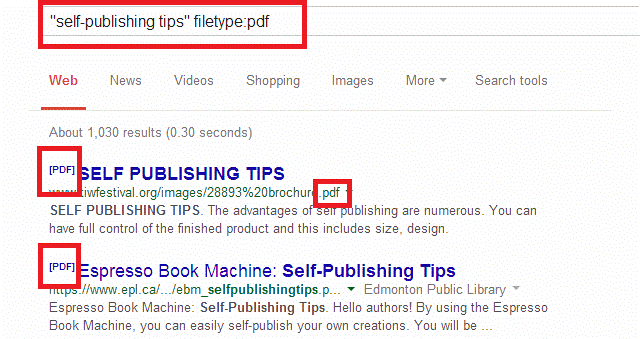Advanced Search Based on File type
