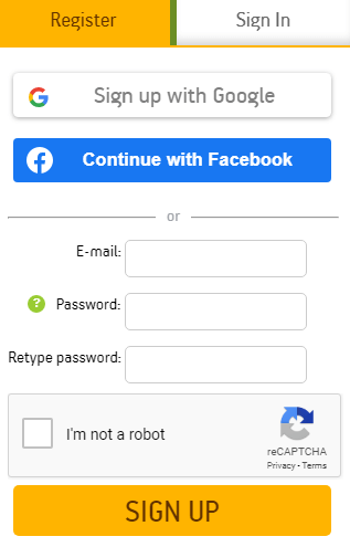 AppsGeyser Android App maker- Register