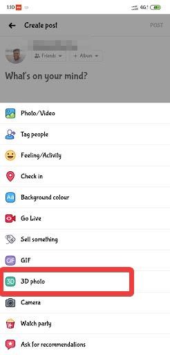 Create 3D photos on facebook
