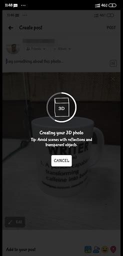 Create 3D photos on facebook