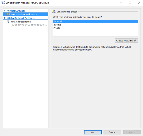 How To Create Virtual Switch For Running Windows