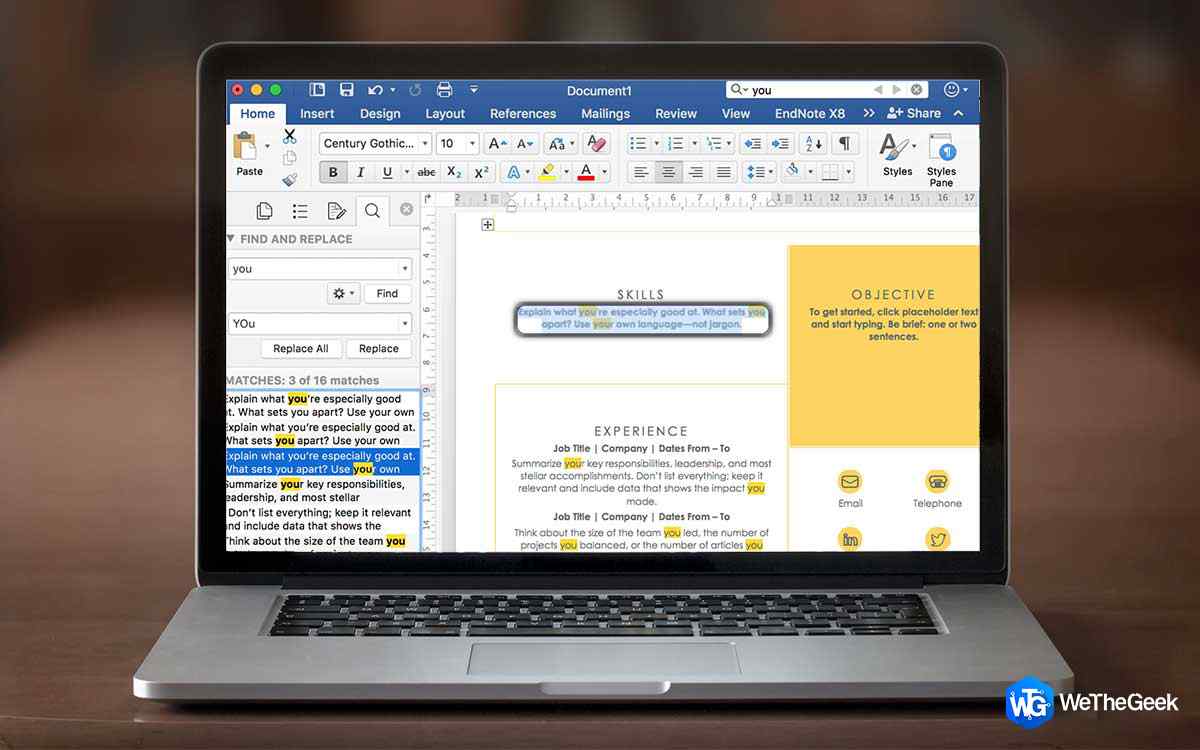 microsoft word find and replace in word mac