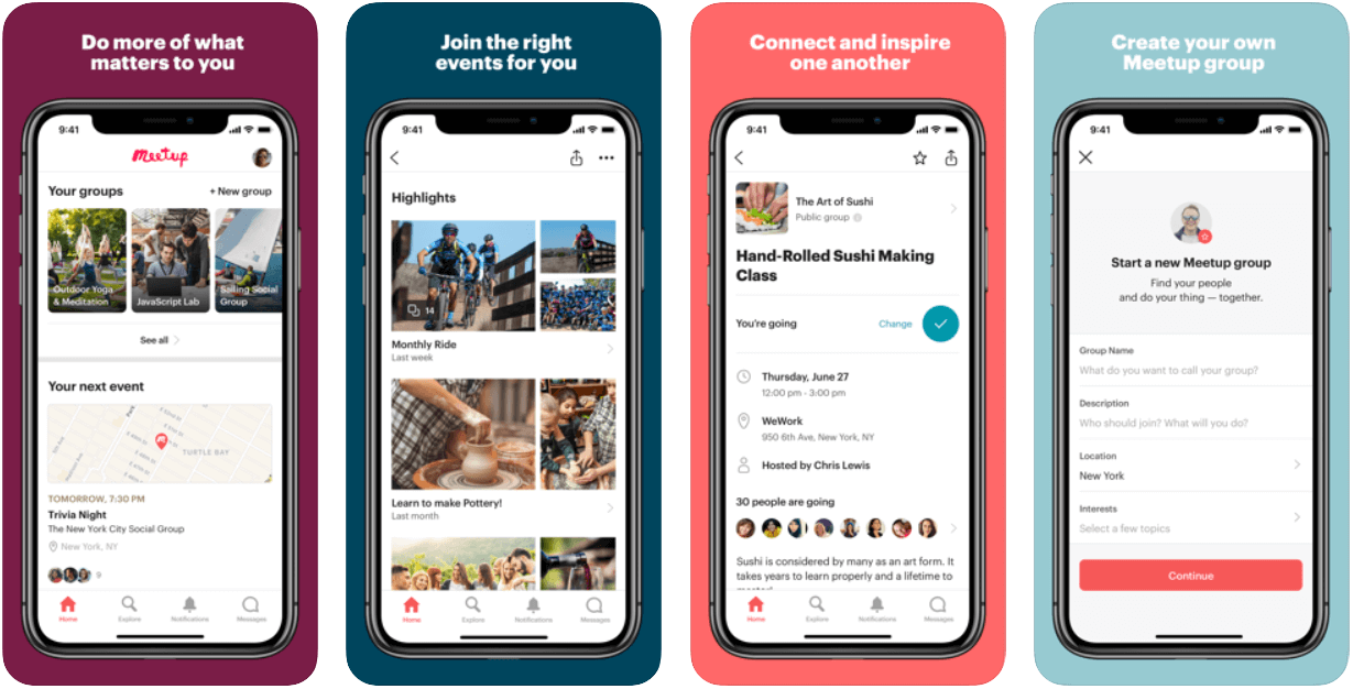 Meetup - Social media apps